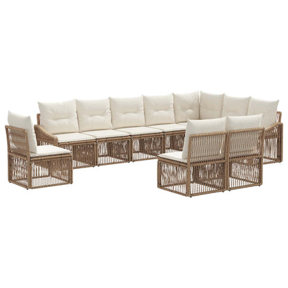 Set Divano da Giardino 10 pcs Beige polyrattan | homemem39