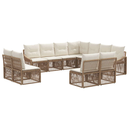 Set Divano da Giardino 11 pcs Beige polyrattan | homemem39