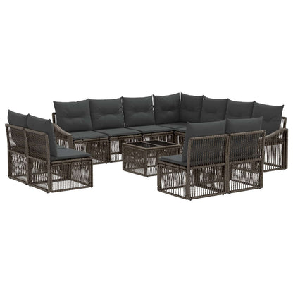 Set Divano da Giardino 12 pcs Grigio polyrattan | homemem39