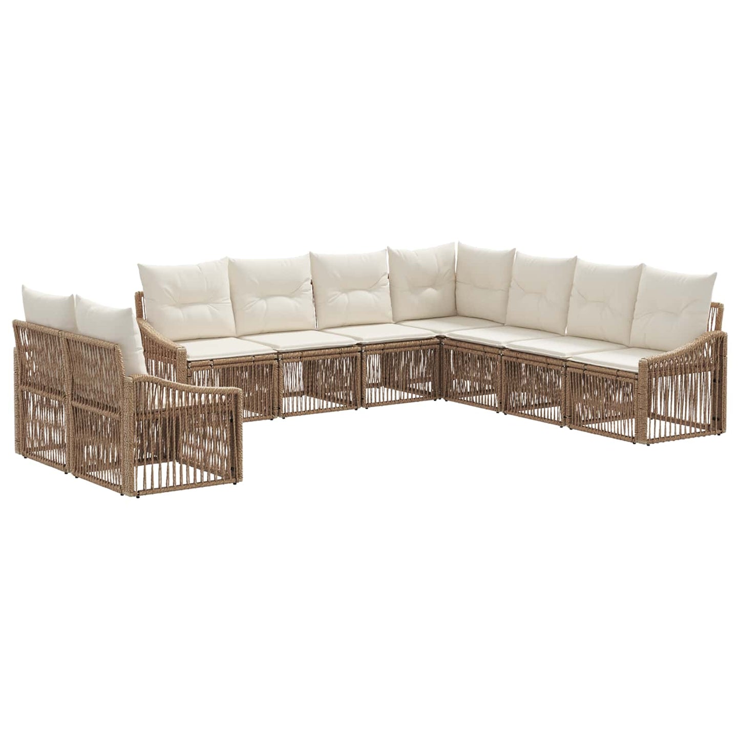 Set Divano da Giardino 9 pcs Beige polyrattan | homemem39