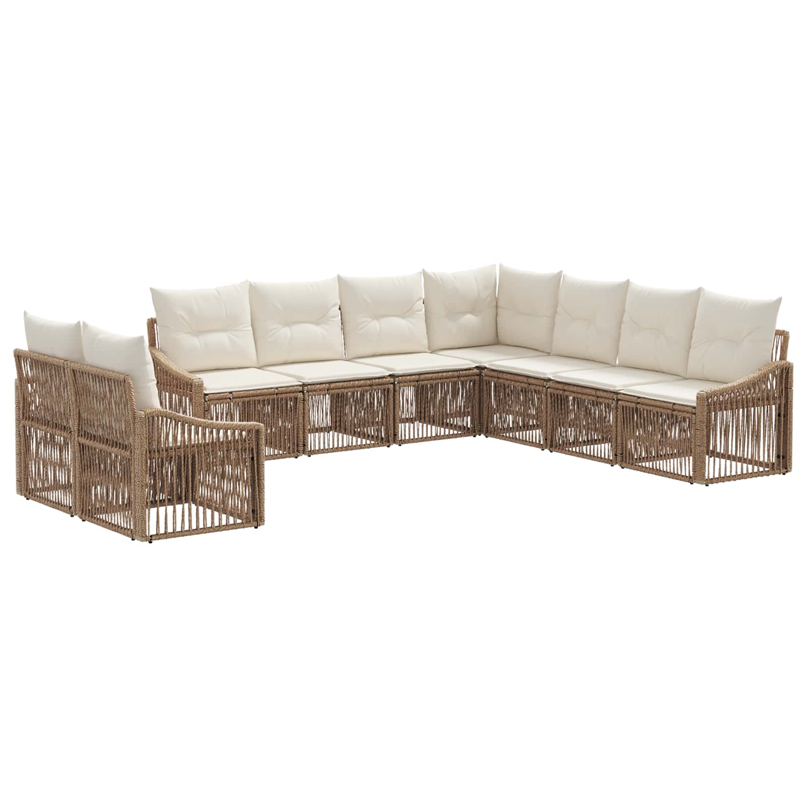 Set Divano da Giardino 9 pcs Beige polyrattan | homemem39