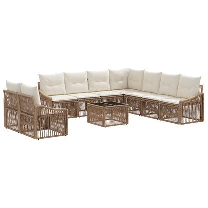 Set Divano da Giardino 10 pcs Beige polyrattan | homemem39