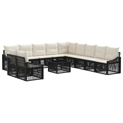 Set Divano da Giardino 12 pcs Nero polyrattan | homemem39