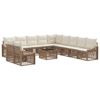 Set Divano da Giardino 12 pcs Beige polyrattan | homemem39