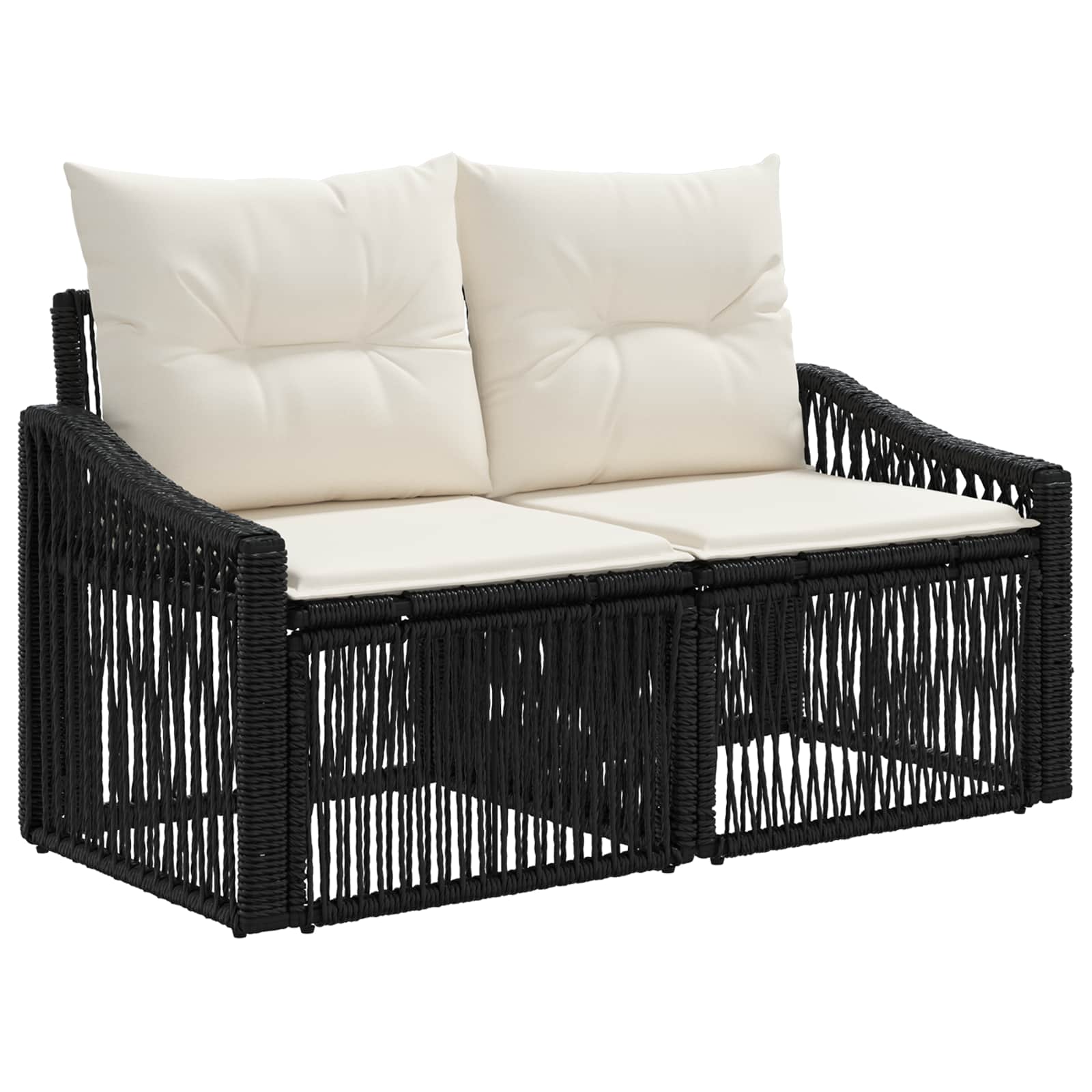 Set Divano da Giardino 7 pz 7-Numero di posti Nero polyrattan | homemem39