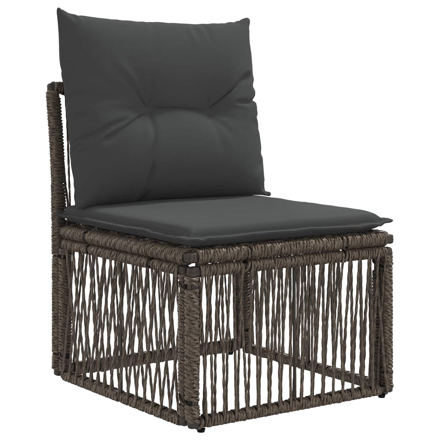 Set Divano da Giardino 7 pz 7-Numero di posti Grigio polyrattan | homemem39