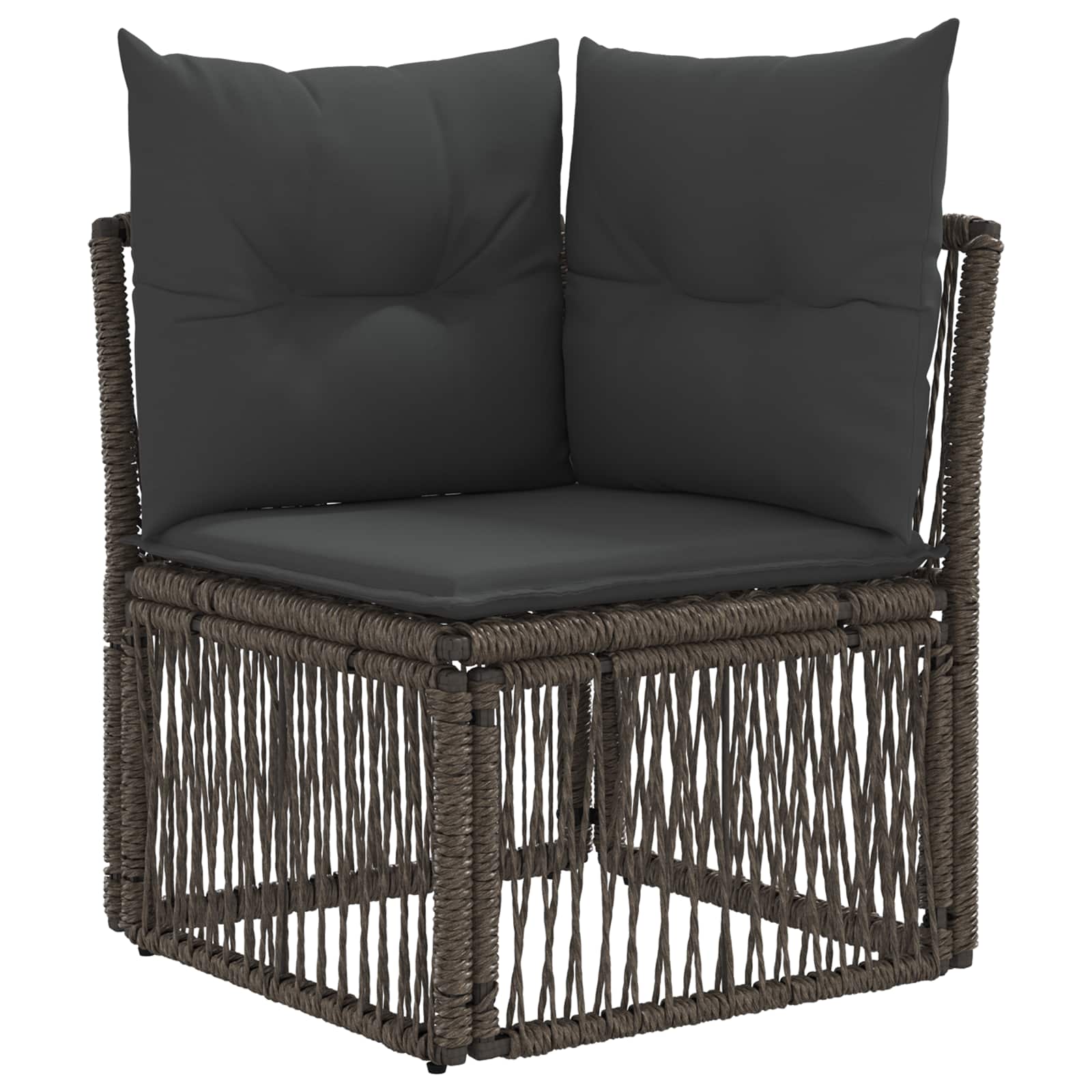 Set Divano da Giardino 7 pz 7-Numero di posti Grigio polyrattan | homemem39