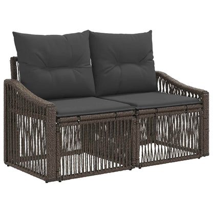 Set Divano da Giardino 7 pz 7-Numero di posti Grigio polyrattan | homemem39