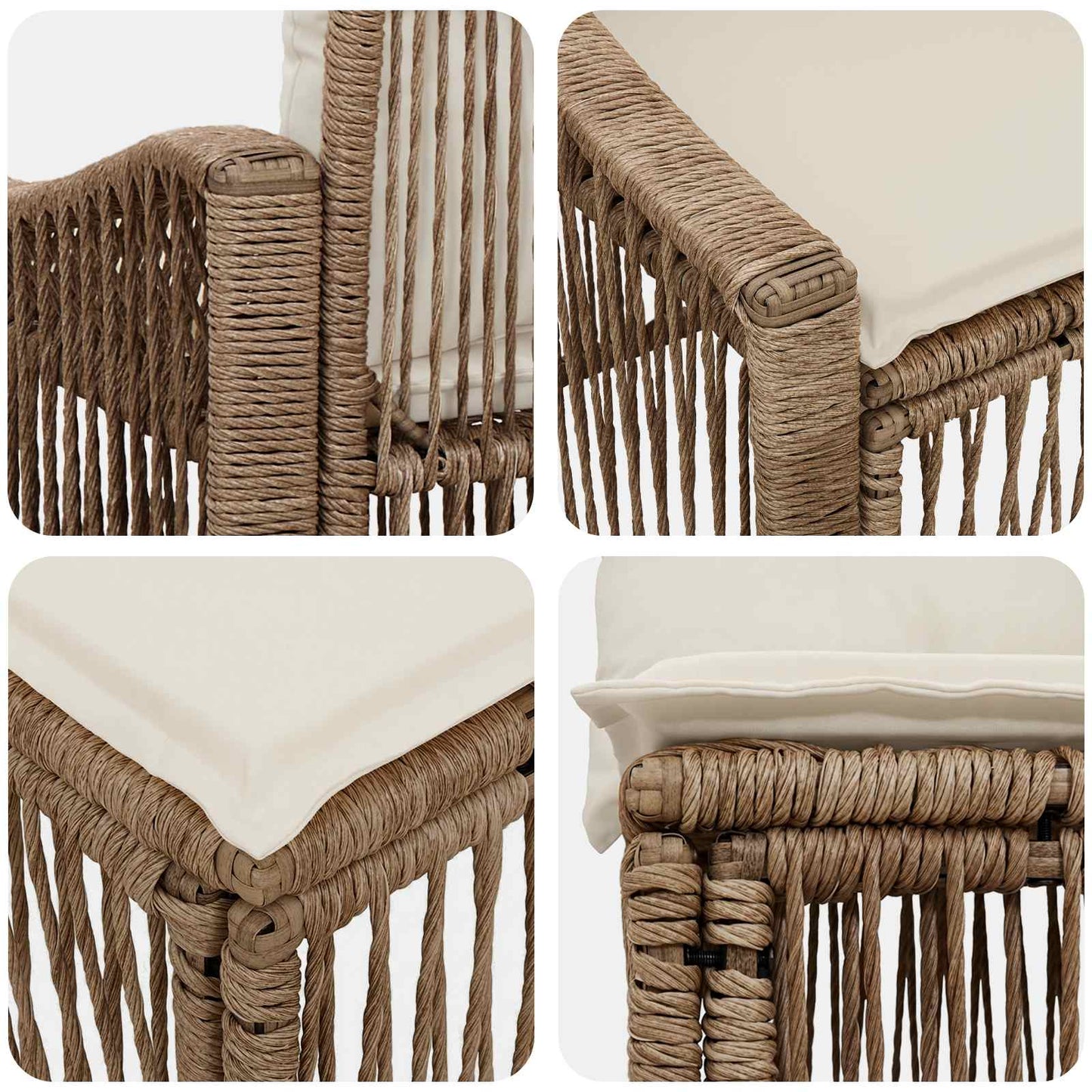 Set Divano da Giardino 7 pz 7-Numero di posti Beige polyrattan | homemem39