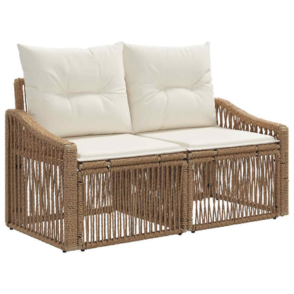 Set Divano da Giardino 7 pz 7-Numero di posti Beige polyrattan | homemem39