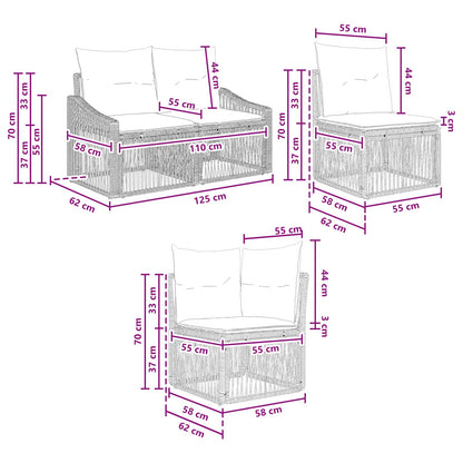 Set Divano da Giardino 7 pz 7-Numero di posti Beige polyrattan | homemem39