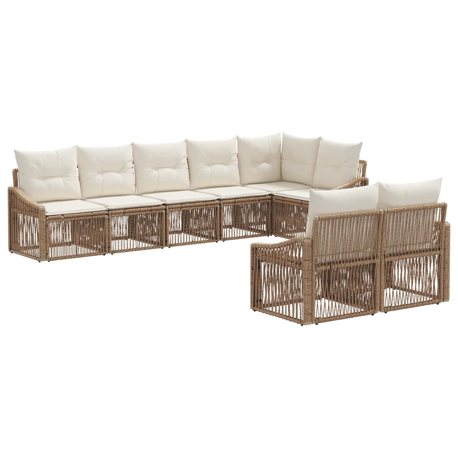 Set Divano da Giardino 8 pcs Beige polyrattan | homemem39