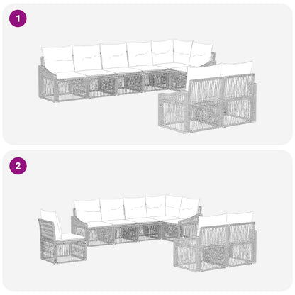 Set Divano da Giardino 8 pcs Beige polyrattan | homemem39