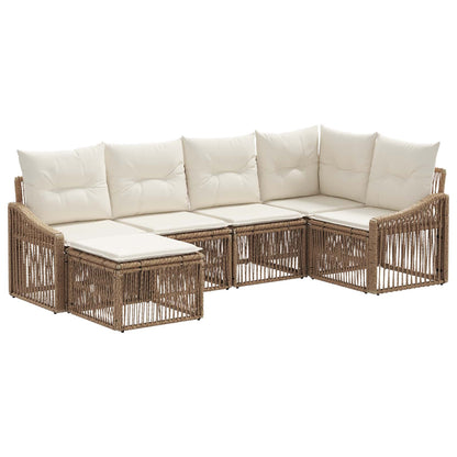 Set Divano da Giardino 6 pcs Beige polyrattan | homemem39