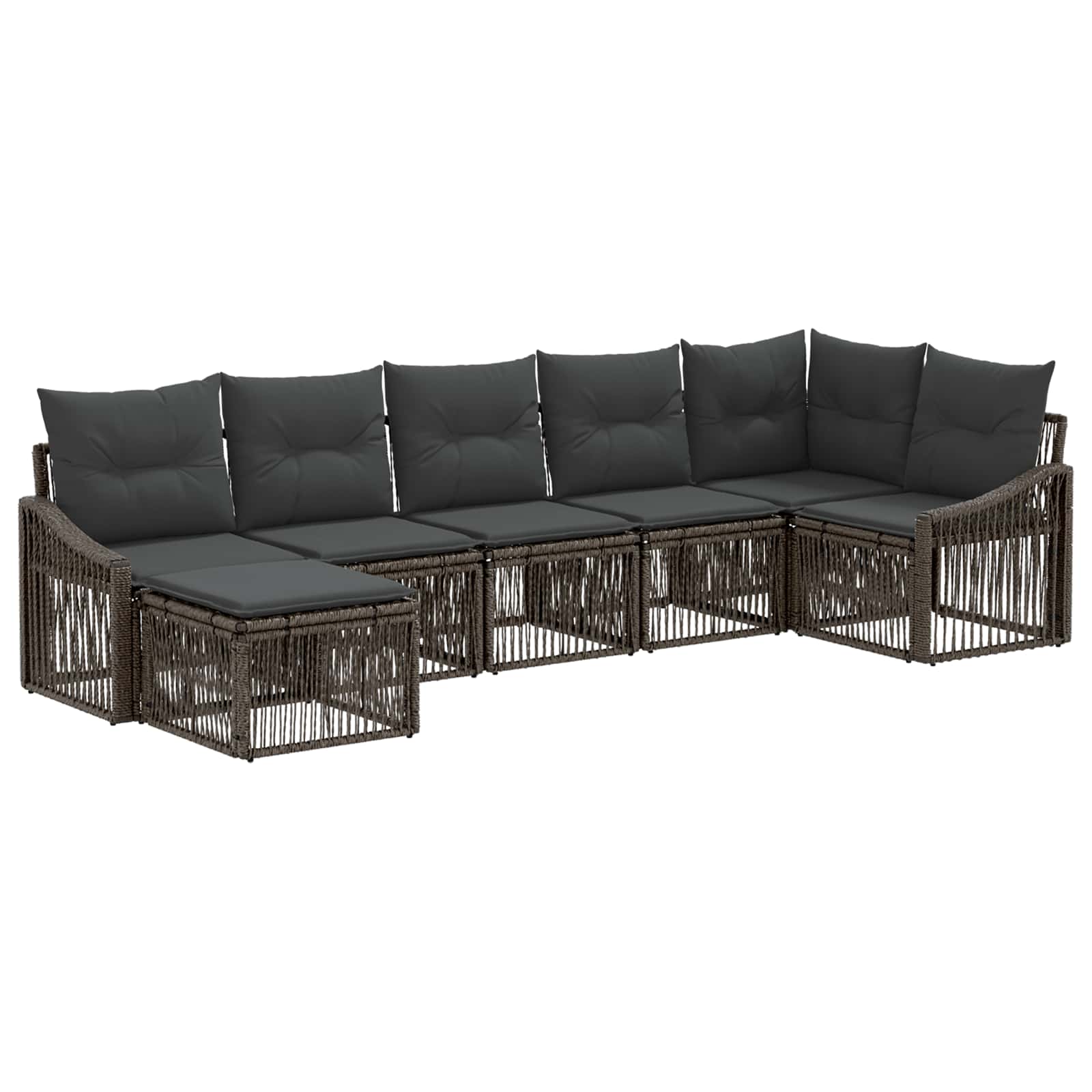Set Divano da Giardino 7 pcs Grigio polyrattan | homemem39