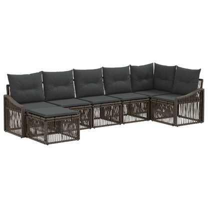 Set Divano da Giardino 7 pcs Grigio polyrattan | homemem39