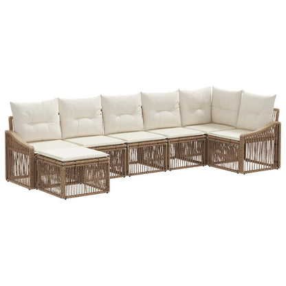 Set Divano da Giardino 7 pcs Beige polyrattan | homemem39