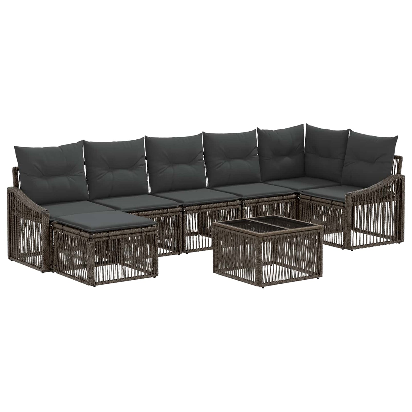 Set Divano da Giardino 8 pcs Grigio polyrattan | homemem39