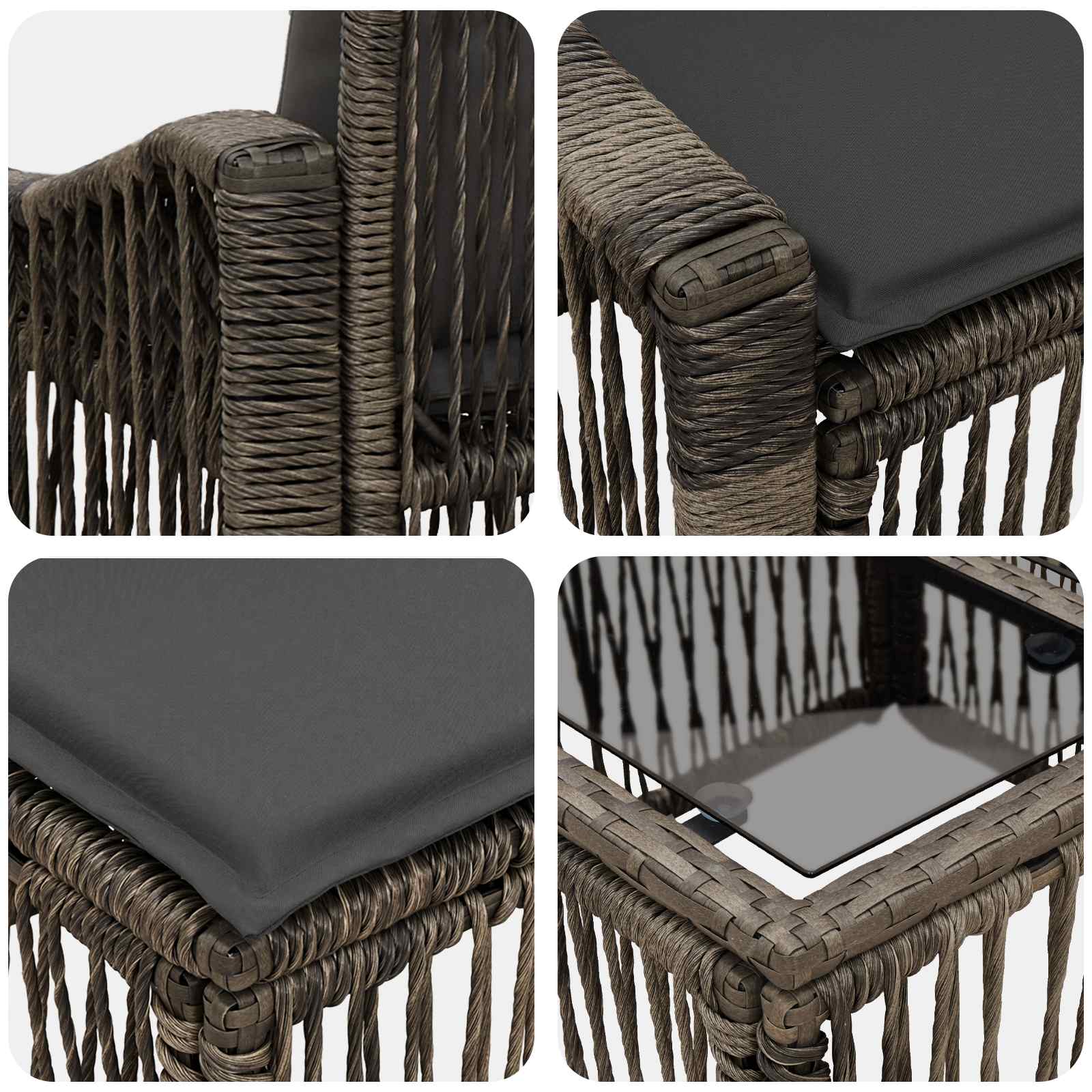 Set Divano da Giardino 7 pcs Grigio polyrattan | homemem39