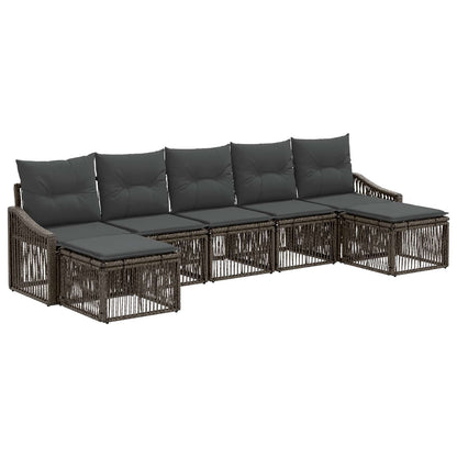 Set Divano da Giardino 7 pcs Grigio polyrattan | homemem39
