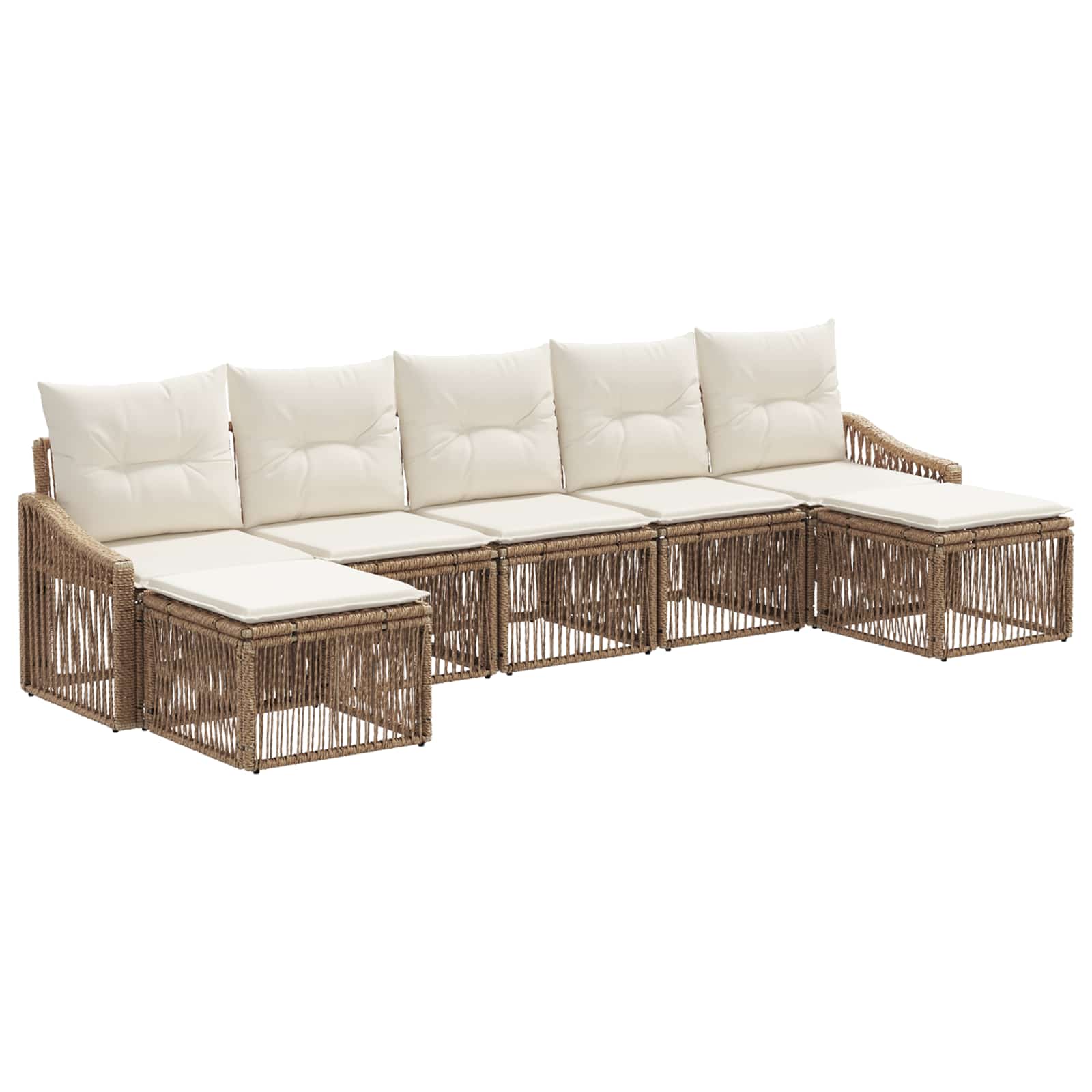 Set Divano da Giardino 7 pcs Beige polyrattan | homemem39
