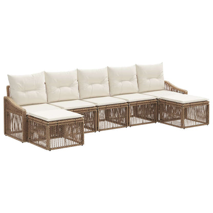 Set Divano da Giardino 7 pcs Beige polyrattan | homemem39