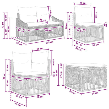 Set Divano da Giardino 8 pcs Grigio polyrattan | homemem39