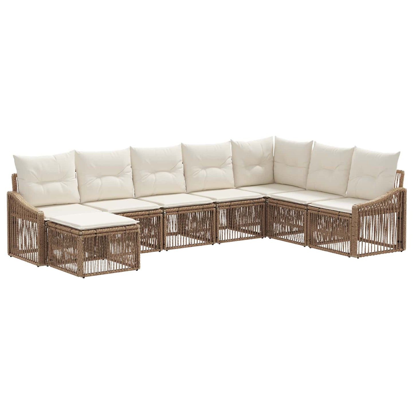 Set Divano da Giardino 8 pcs Beige polyrattan | homemem39