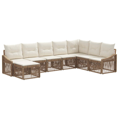 Set Divano da Giardino 8 pcs Beige polyrattan | homemem39