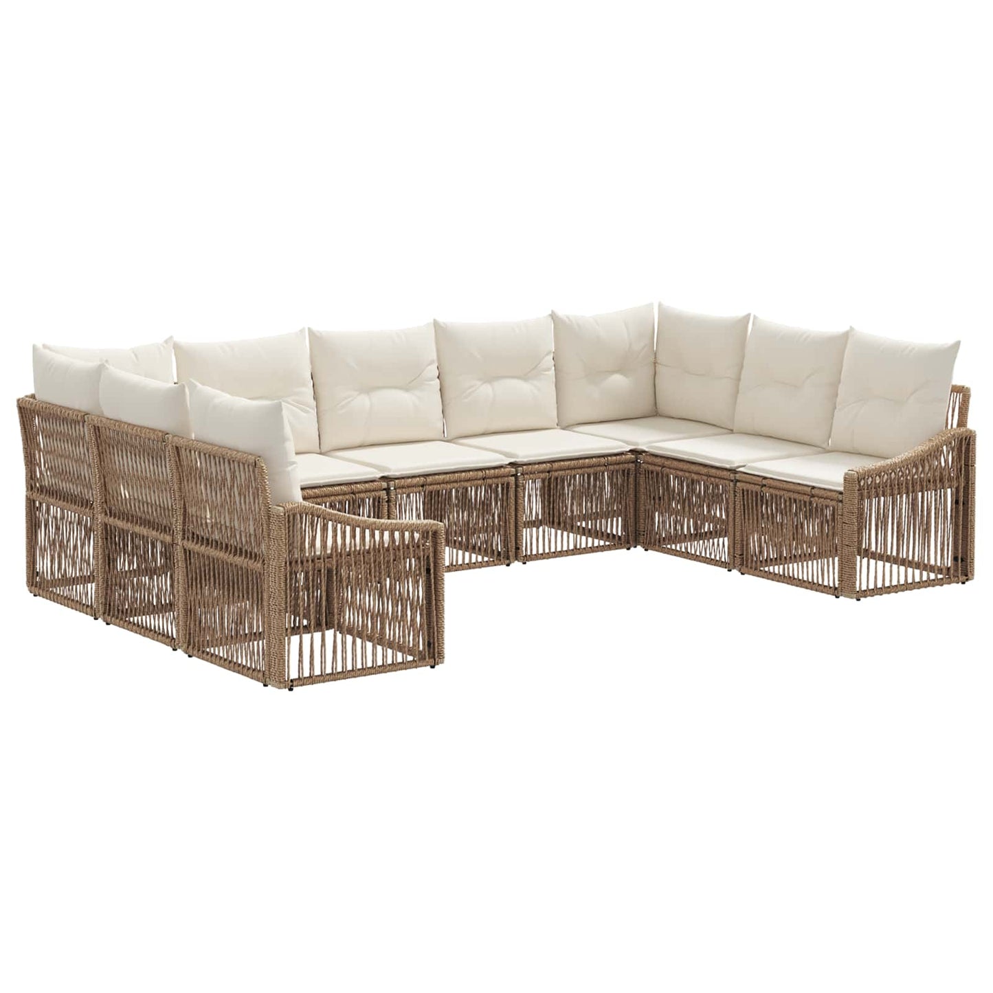 Set Divano da Giardino 9 pcs Beige polyrattan | homemem39