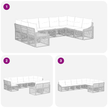 Set Divano da Giardino 9 pcs Beige polyrattan | homemem39