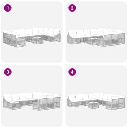 Set Divano da Giardino 11 pcs Beige polyrattan | homemem39