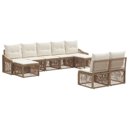Set Divano da Giardino 9 pcs Beige polyrattan | homemem39