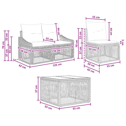 Set Divano da Giardino 10 pcs Nero polyrattan | homemem39