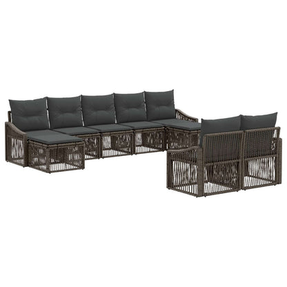 Set Divano da Giardino 9 pcs Grigio polyrattan | homemem39