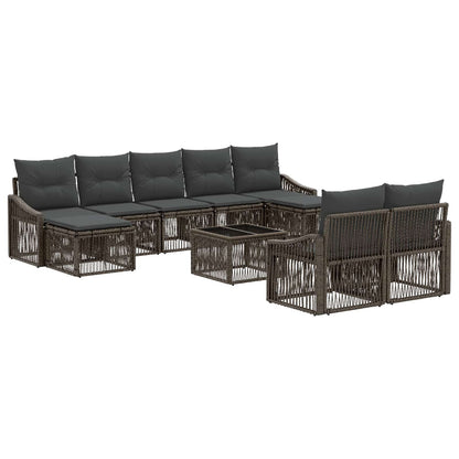 Set Divano da Giardino 10 pcs Grigio polyrattan | homemem39