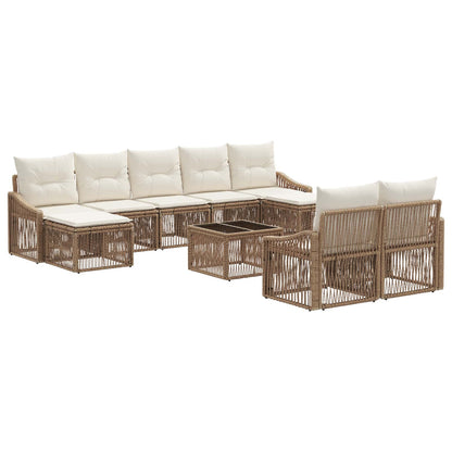 Set Divano da Giardino 10 pcs Beige polyrattan | homemem39