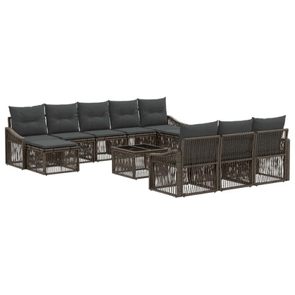 Set Divano da Giardino 11 pcs Grigio polyrattan | homemem39