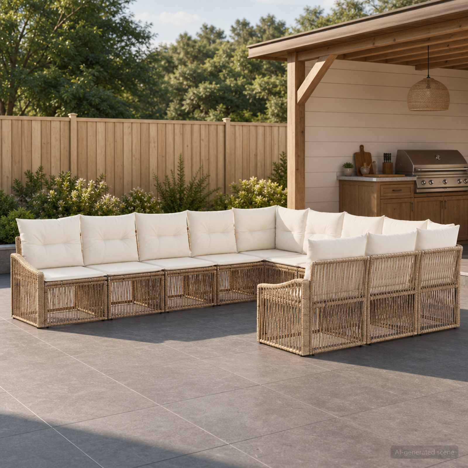 Set Divano da Giardino 11 pcs Beige polyrattan | homemem39