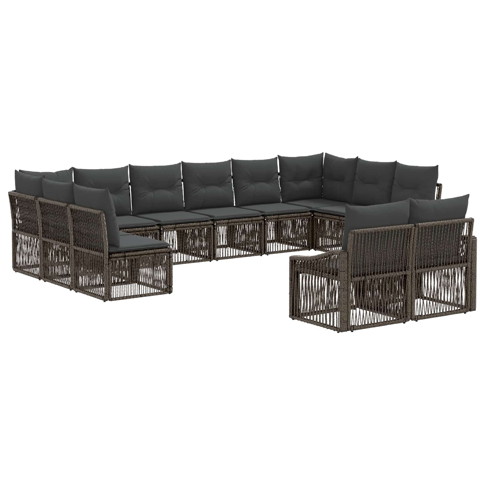 Set Divano da Giardino 12 pcs Grigio polyrattan | homemem39