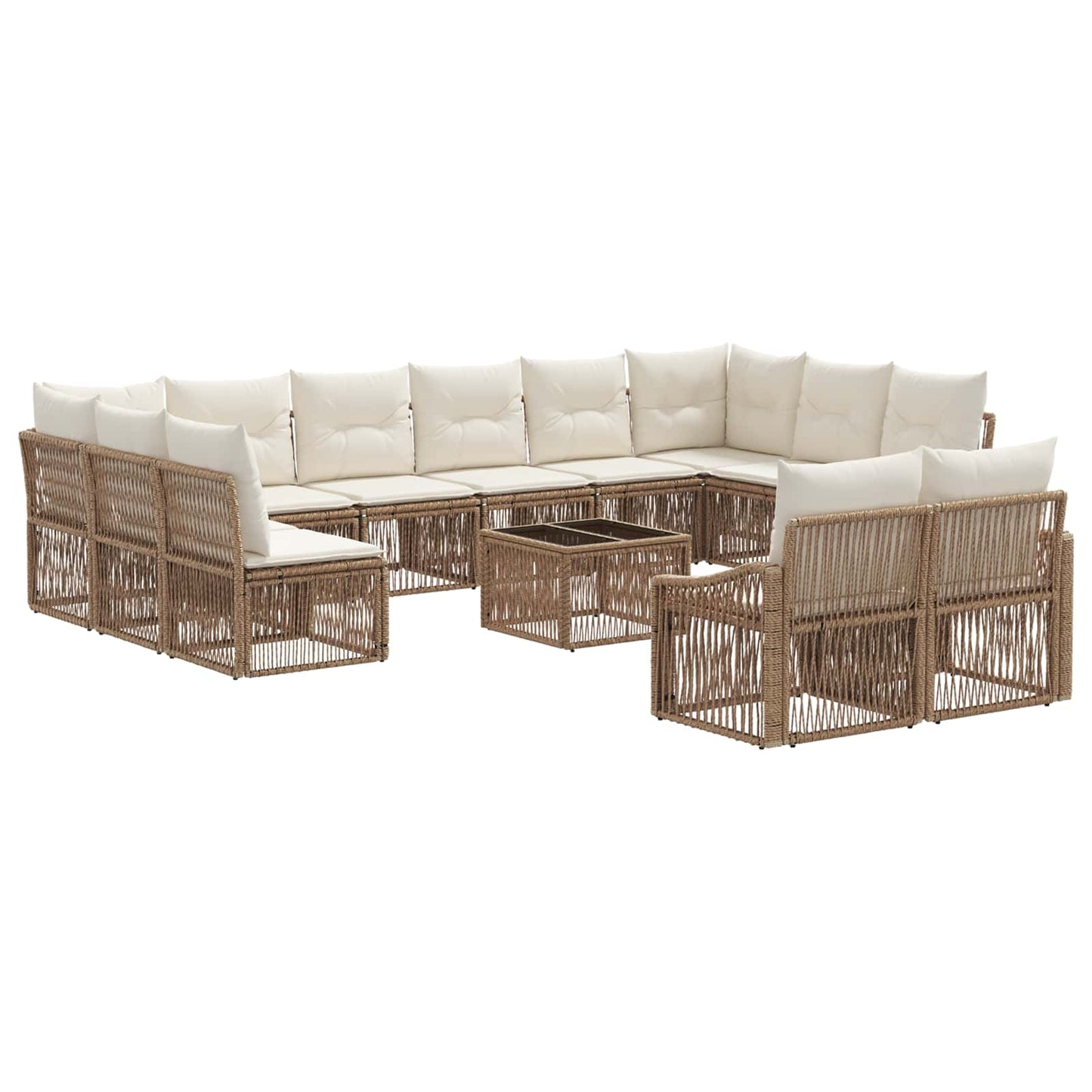 Set Divano da Giardino 13 pcs Beige polyrattan | homemem39