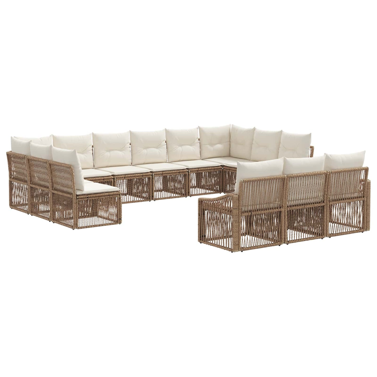 Set Divano da Giardino 13 pcs Beige polyrattan | homemem39