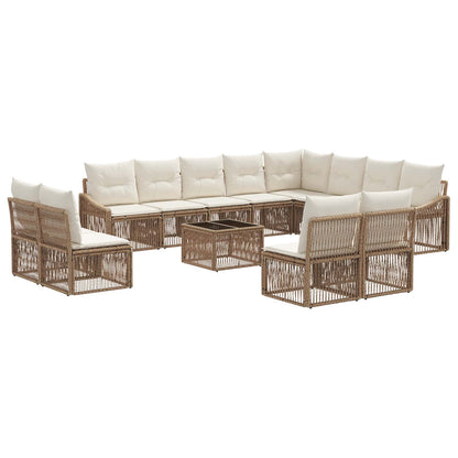 Set Divano da Giardino 13 pcs Beige polyrattan | homemem39