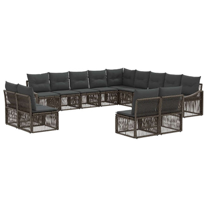 Set Divano da Giardino 13 pcs Grigio polyrattan | homemem39