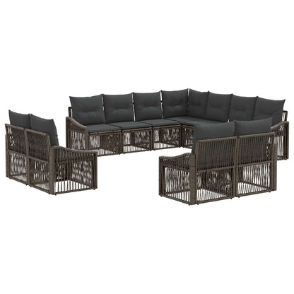 Set Divano da Giardino 11 pcs Grigio polyrattan | homemem39