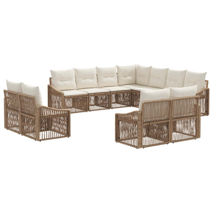Set Divano da Giardino 11 pcs Beige polyrattan | homemem39