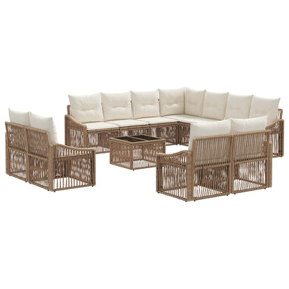 Set Divano da Giardino 12 pcs Beige polyrattan | homemem39