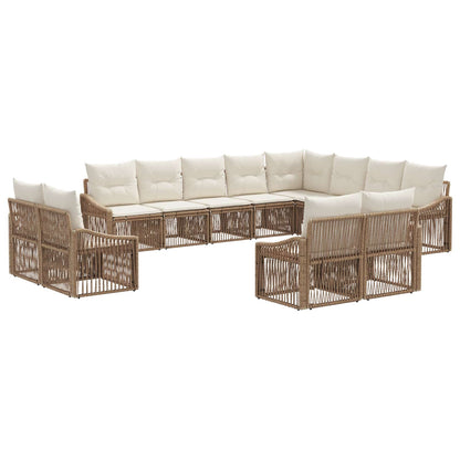 Set Divano da Giardino 12 pcs Beige polyrattan | homemem39