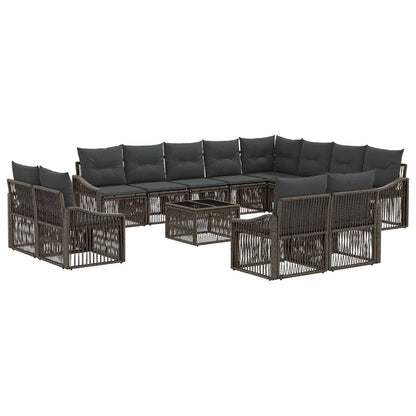 Set Divano da Giardino 13 pcs Grigio polyrattan | homemem39