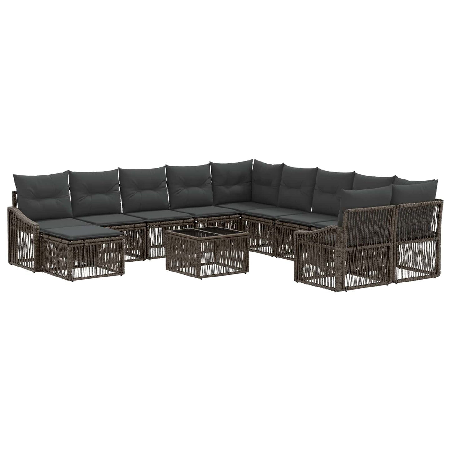 Set Divano da Giardino 12 pcs Grigio polyrattan | homemem39